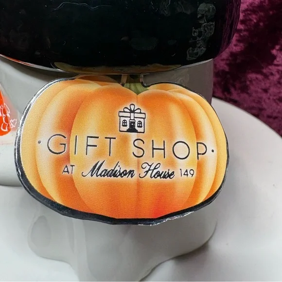 Madison House Halloween Ghost Boo Candle w/Fuzzy Pom Pom Hat&Mini Pumpkin Candle - Picture 10 of 12